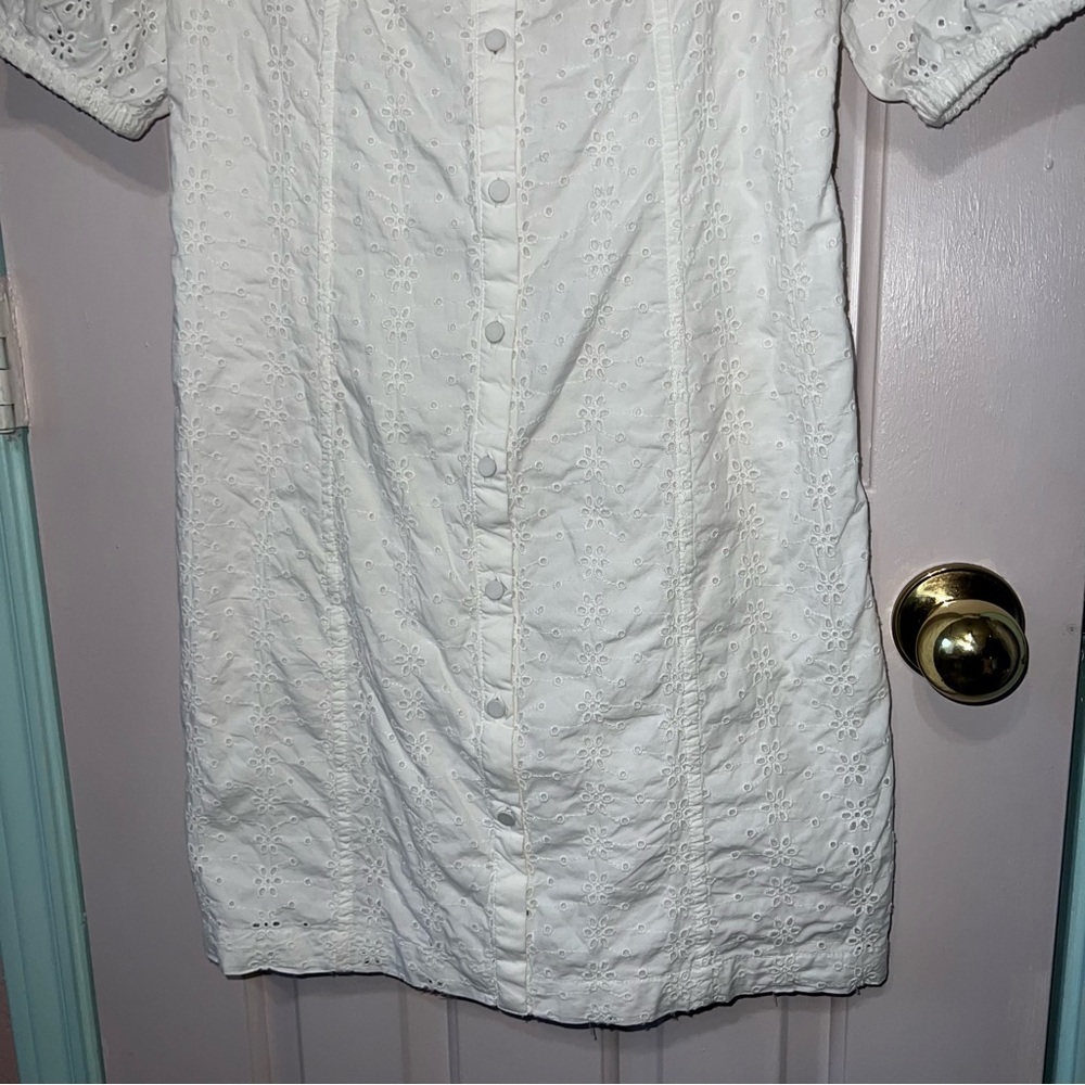 NWT GAP White Eyelet Mini Cotton Dress Small - Picture 6 of 12